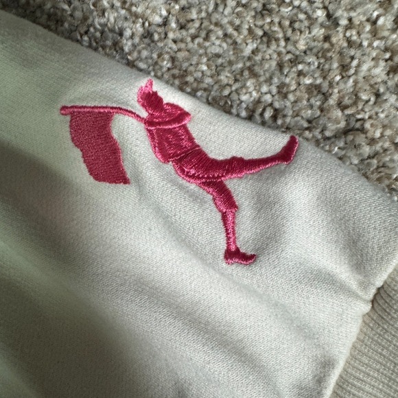 Baseballism Baseball Theme Youth Large Doubles & Bubbles Cream and Pink Hoodie - Picture 8 of 16